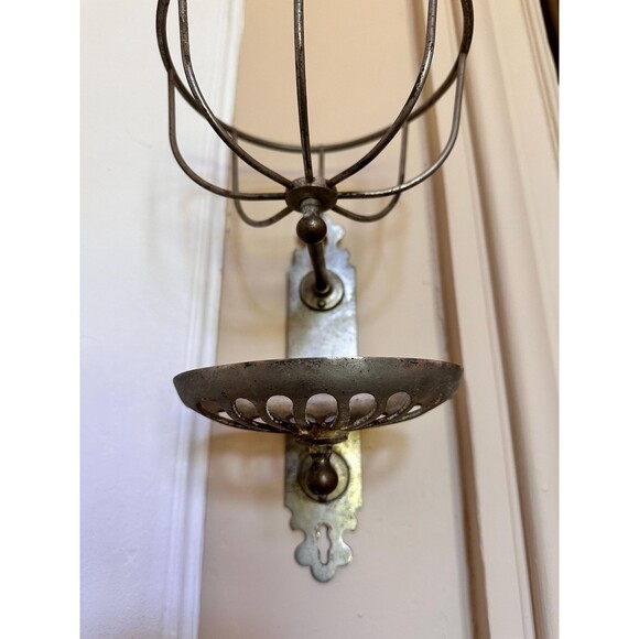 Vintage French bathroom accessories: sponge and soap holder, towel hook. - Picture 4 of 5